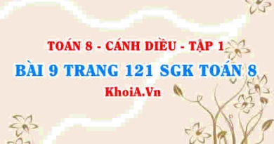 Bài 9 trang 121 SGK Toán 8 tập 1 Cánh Diều